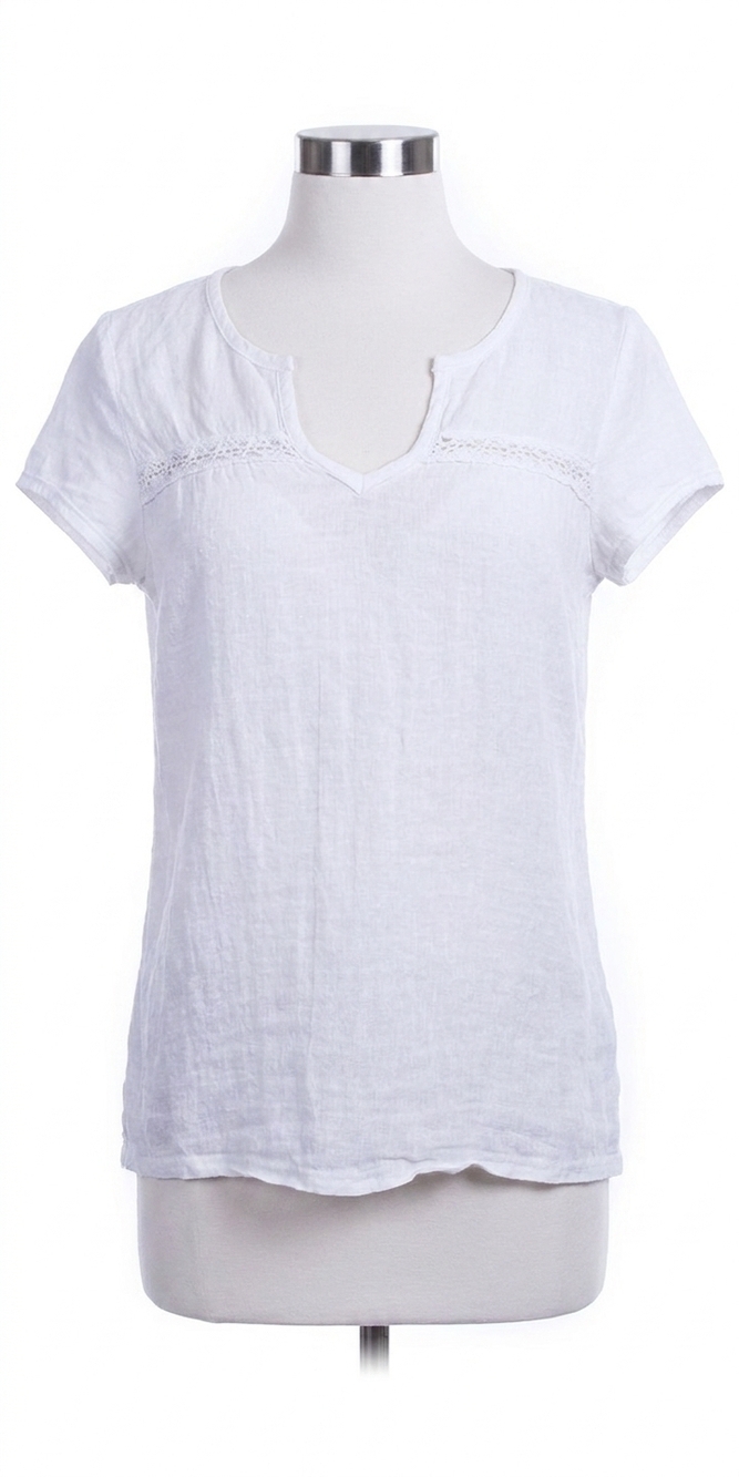 NEW GIGI MODA fiona v-neck tee in white